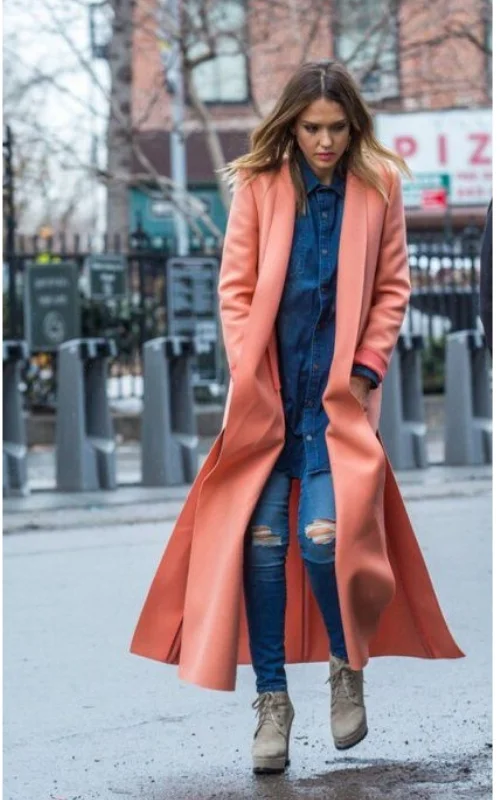 Coral color outfit on sale
